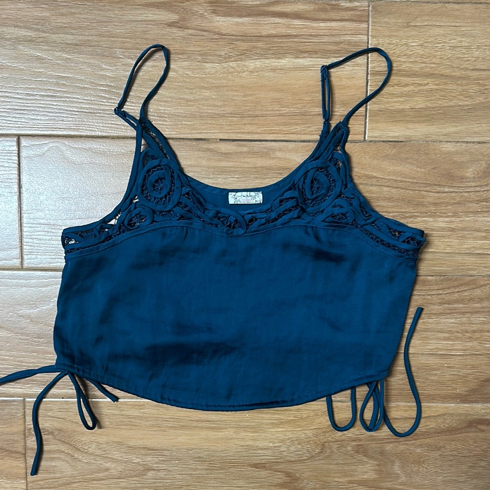 Free People Satin Lace Detail Camisole